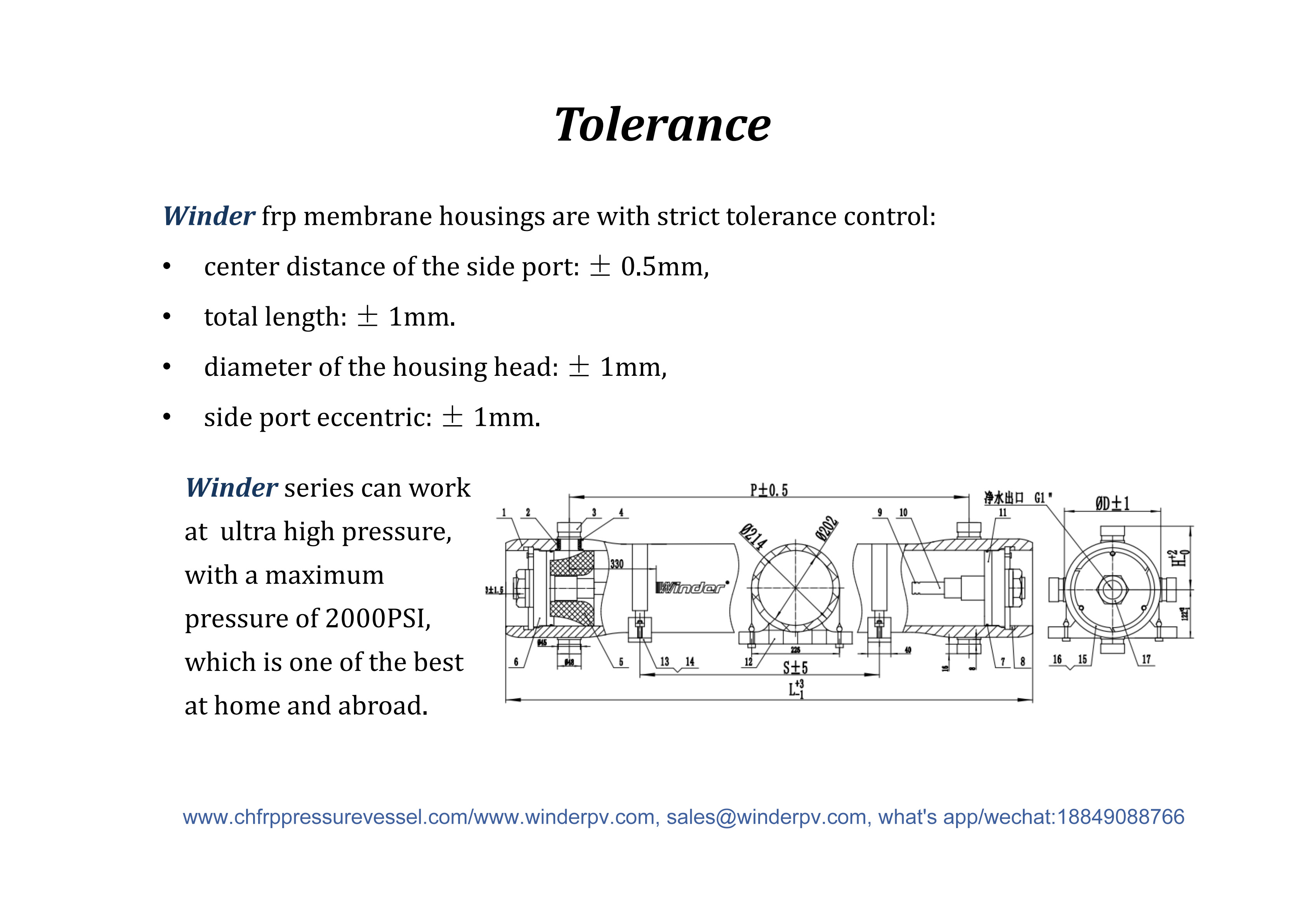 W80S1000 FRP MEMBRANE HOUSINGS